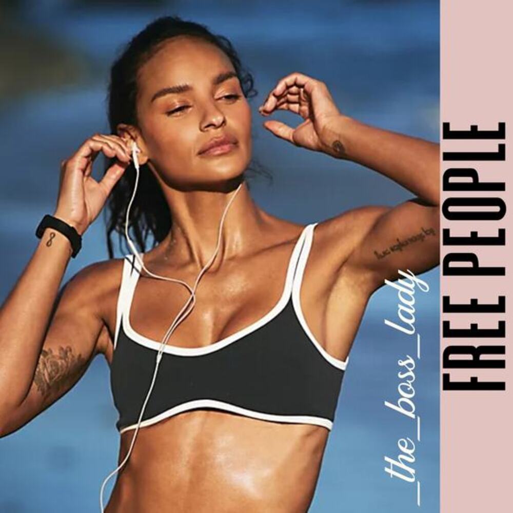 Free People crop top yoga activewear sportswear stretchy workout gym XL black